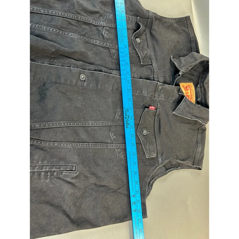 Levis Mens Denim Trucker Vest Black Sleeveless Jacket 4XLT Big & Tall 3068